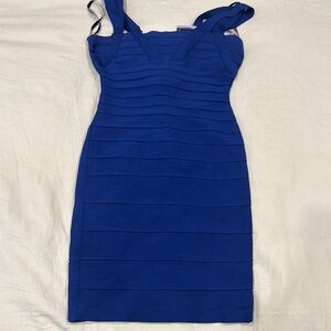 Herve Leger Blue Mini Dress